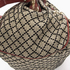 Gucci Ski Boston Beige Red Diamante Canvas Messenger — view 7