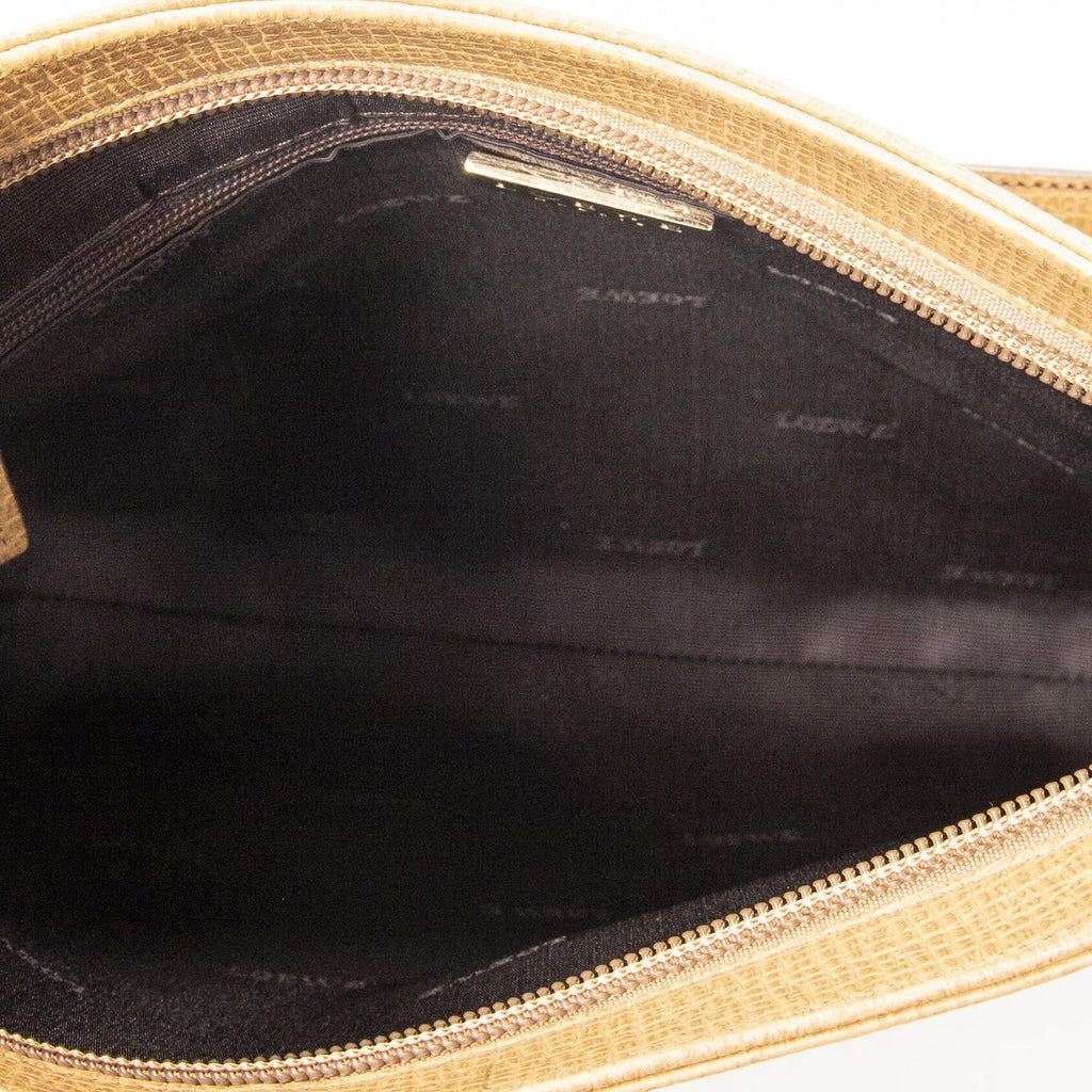 Loewe Zip Button Gray Calfskin Leather Messenger — view 9