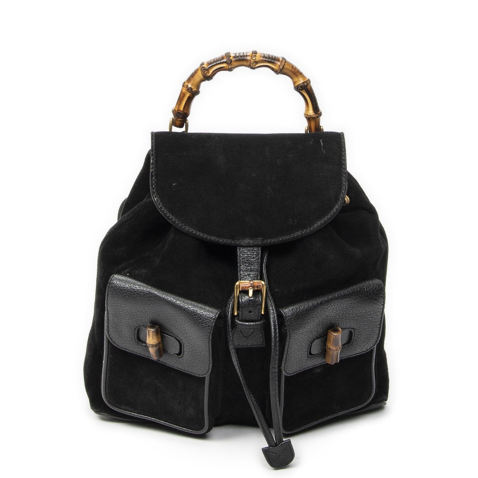 Gucci Rajibanbu Backpack Black Suede Leather