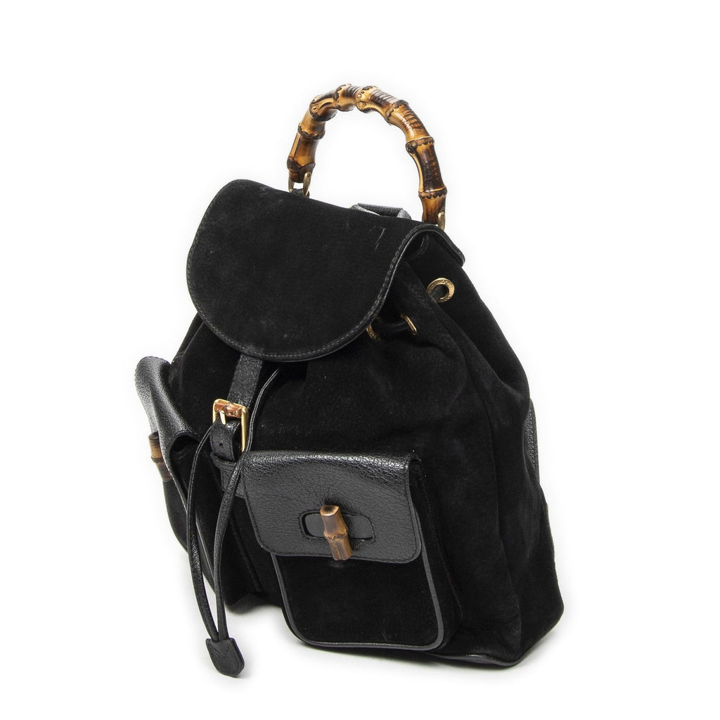 Gucci Rajibanbu Backpack Black Suede Leather — view 2