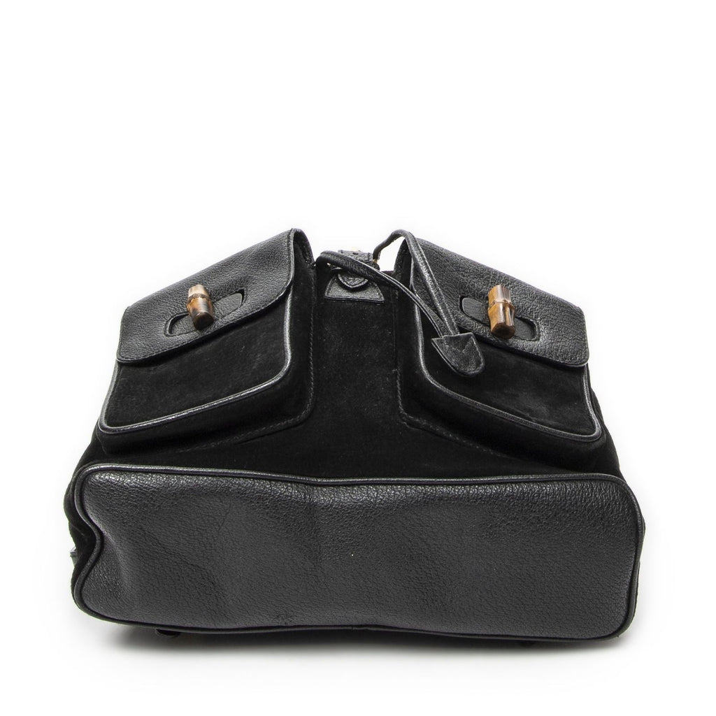 Gucci Rajibanbu Backpack Black Suede Leather — view 6