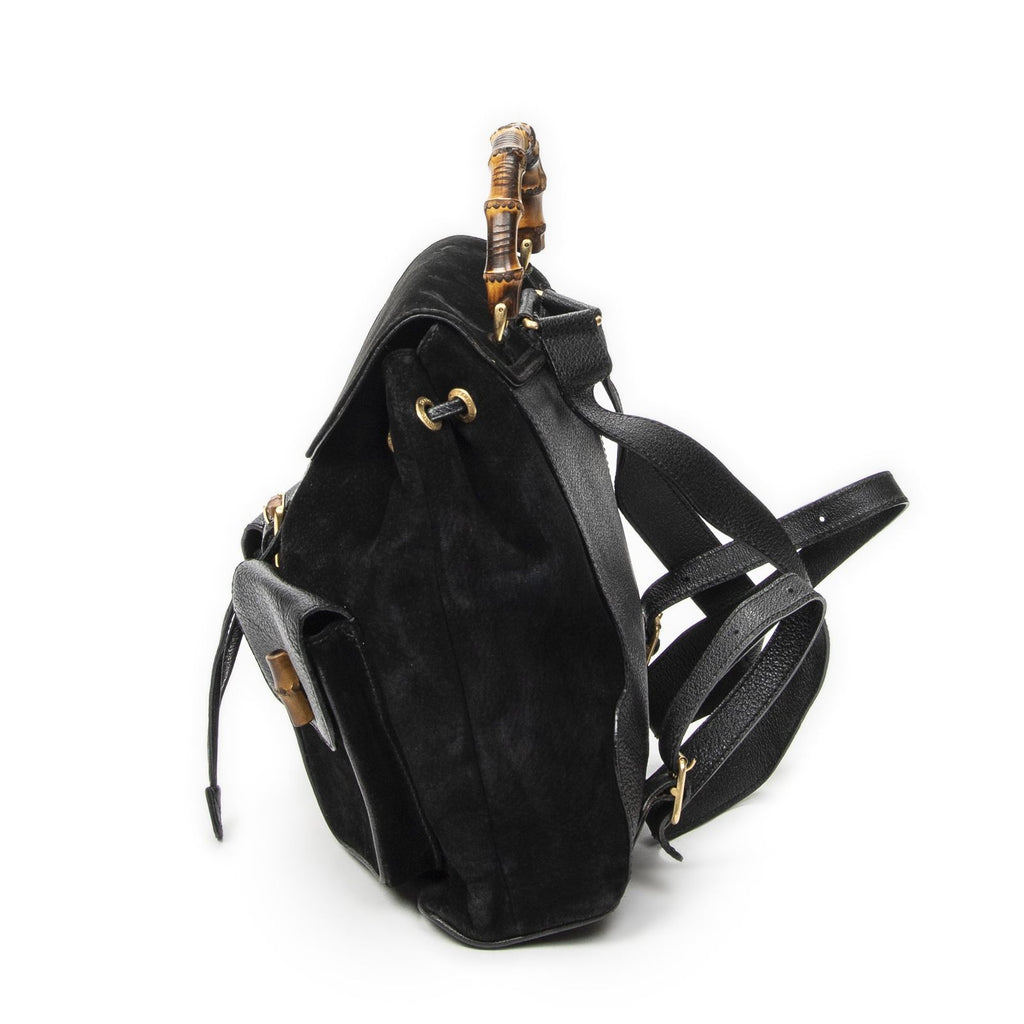 Gucci Rajibanbu Backpack Black Suede Leather — view 3