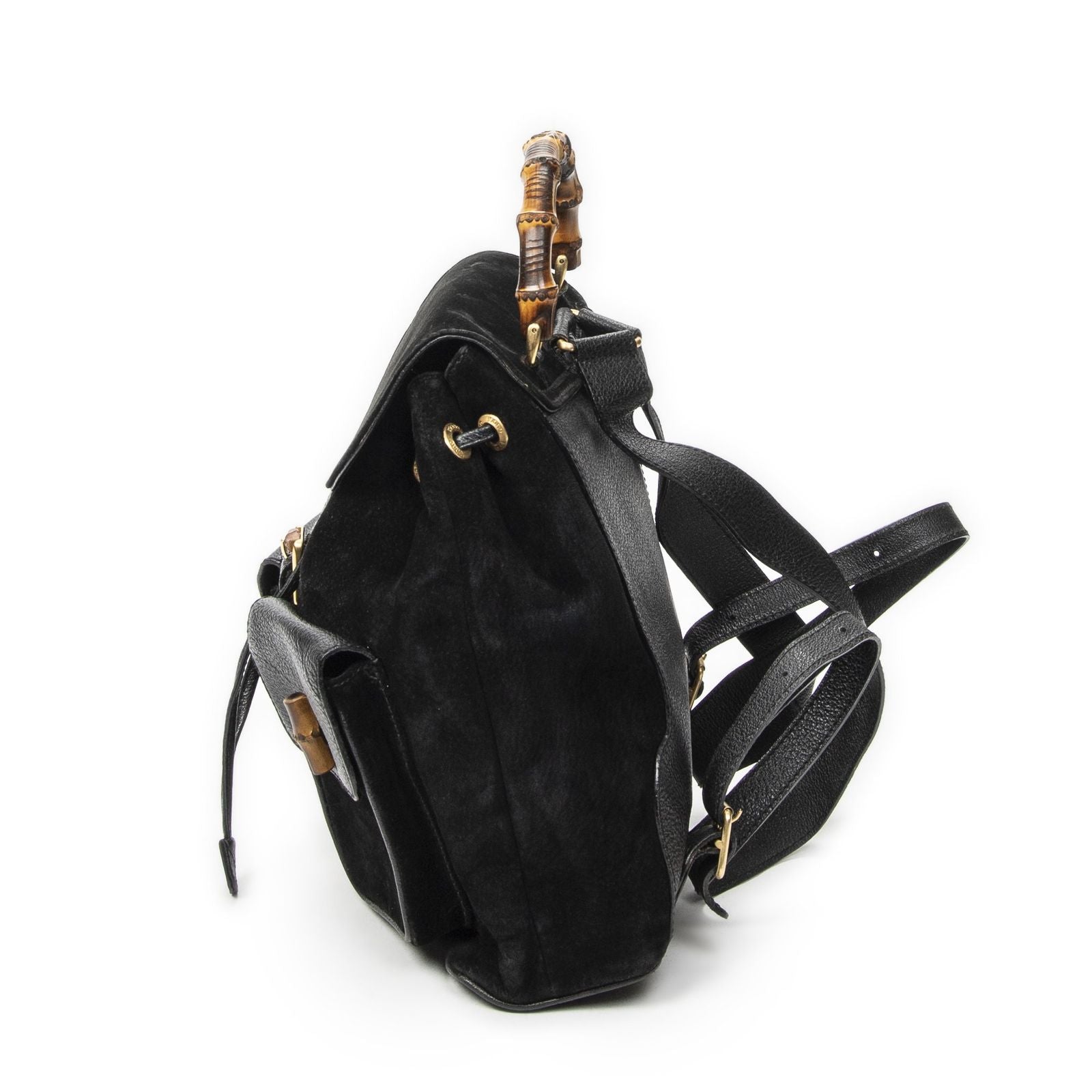 Gucci Rajibanbu Backpack Black Suede Leather — view 3