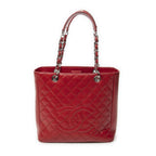 Chanel Grand Shopping Tote GST Red Quilted Caviar Leather