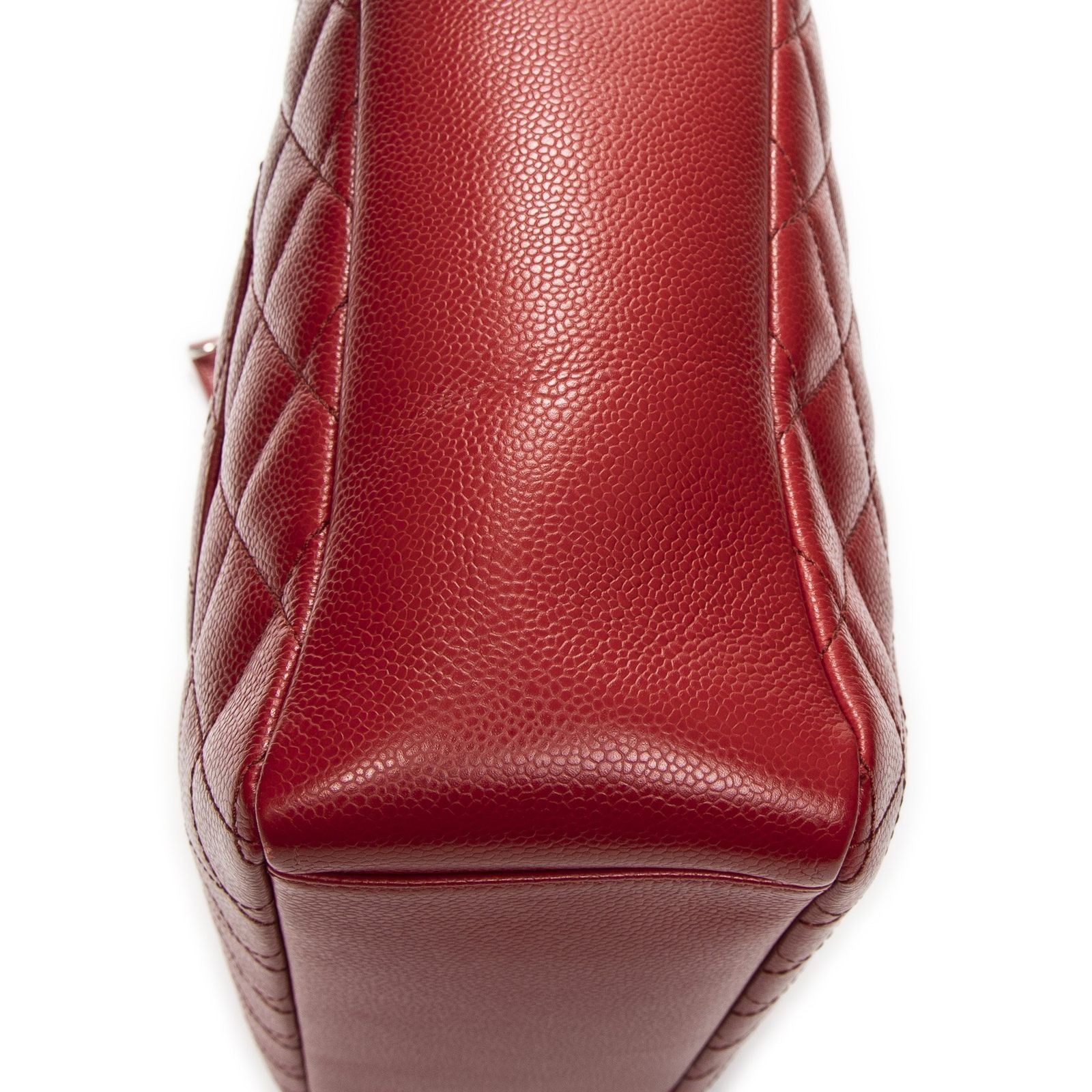 Chanel Grand Shopping Tote GST Red Quilted Caviar Leather — view 7