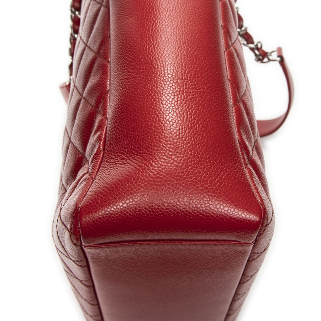 Chanel Grand Shopping Tote GST Red Quilted Caviar Leather — view 8