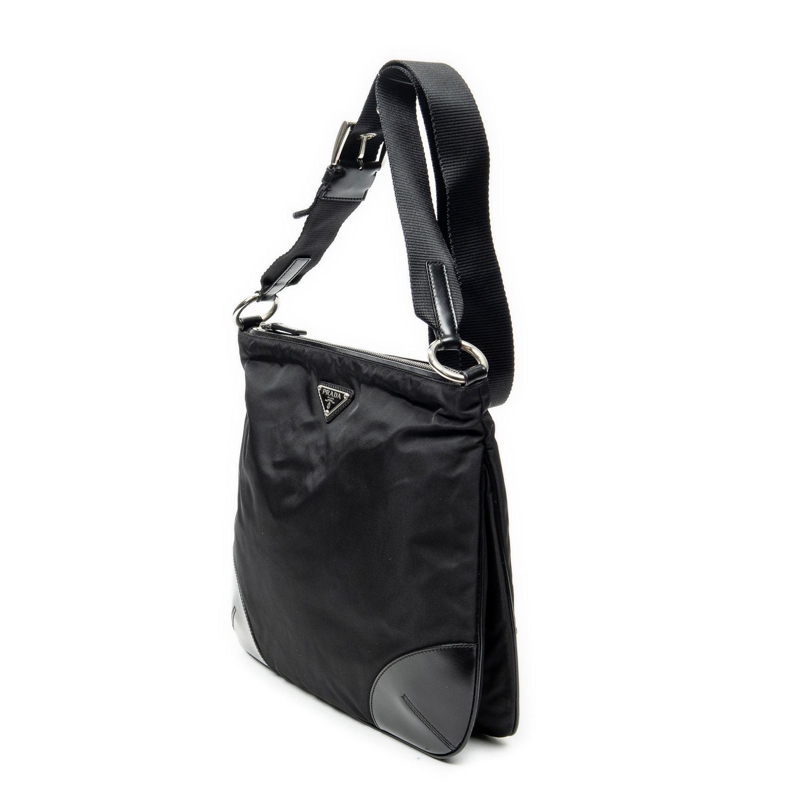 Prada Square Zip Crossbody Black Nylon Canvas — view 2