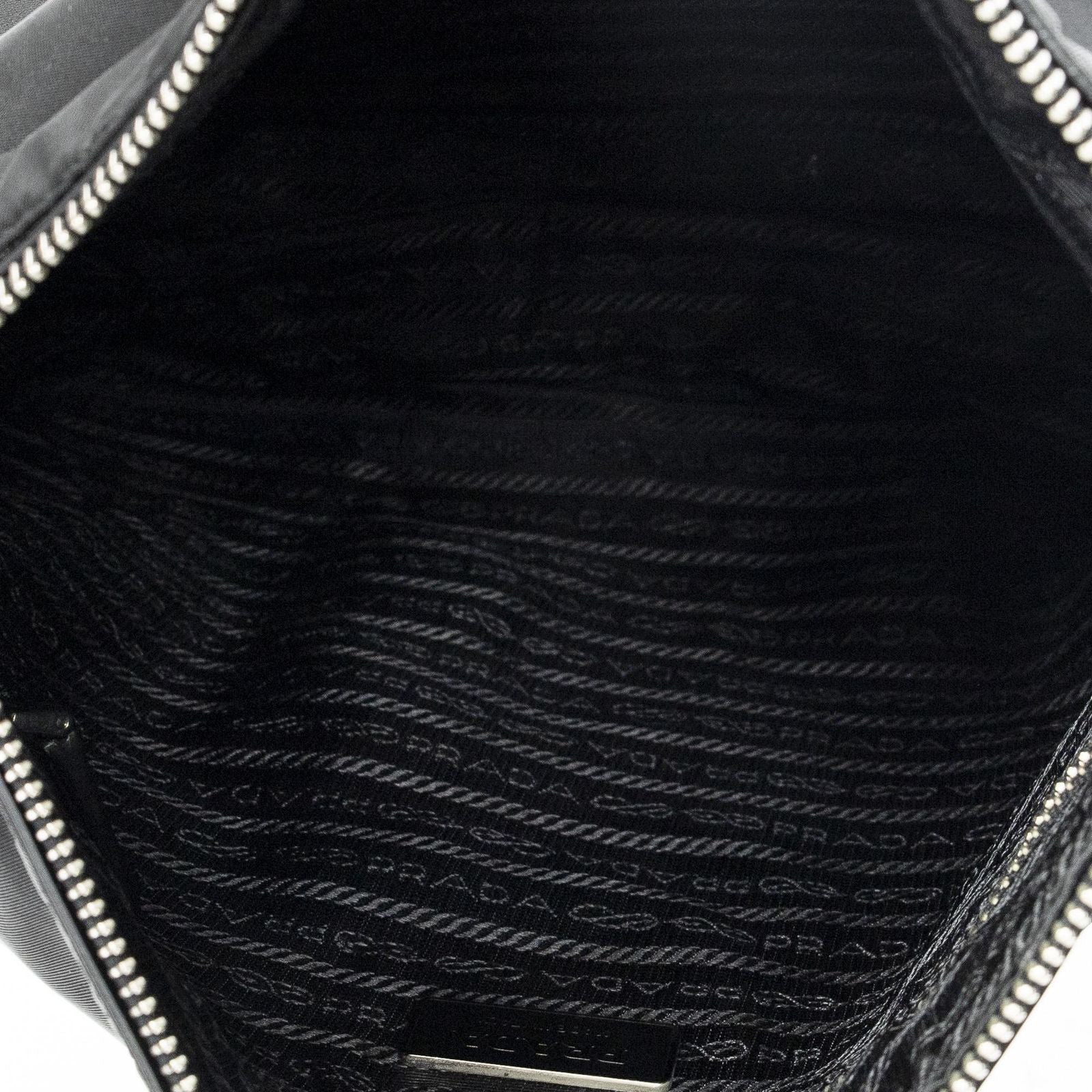 Prada Square Zip Crossbody Black Nylon Canvas — view 9