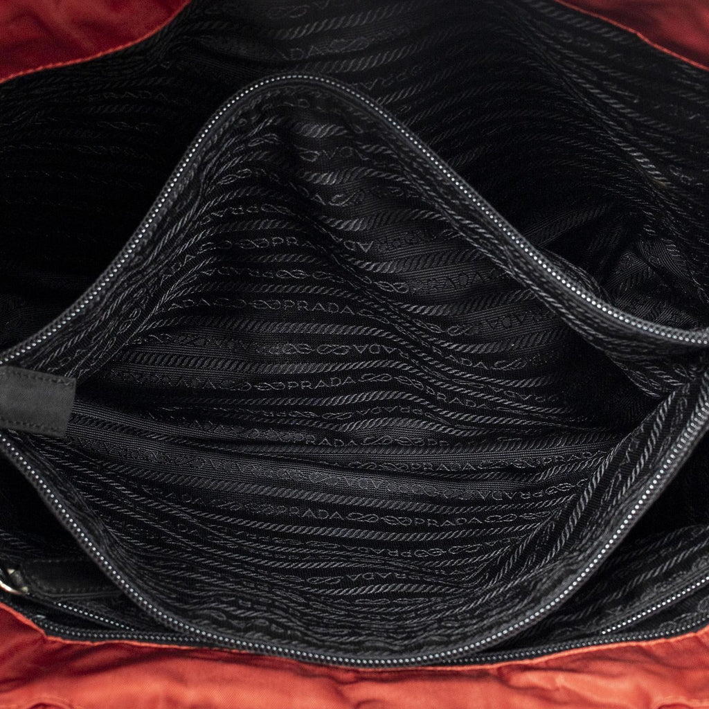Prada Vintage Small Open Tote Red Nylon Canvas — view 9