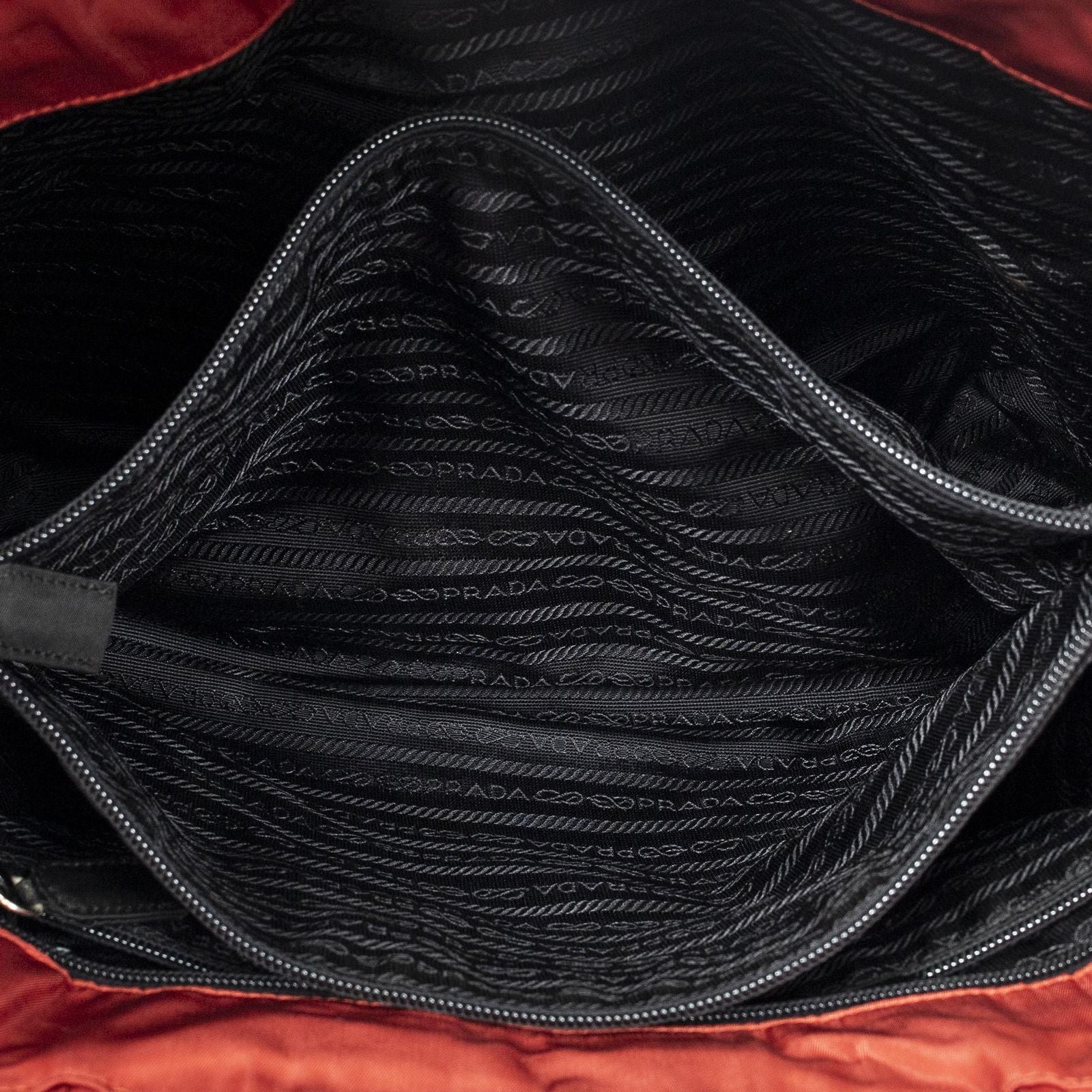 Prada Vintage Small Open Tote Red Nylon Canvas — view 9