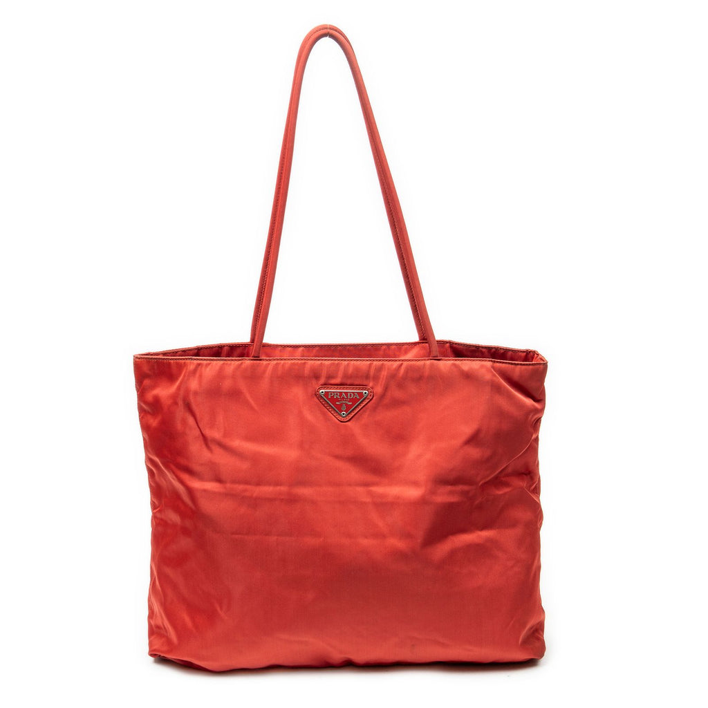 Prada Vintage Small Open Tote Red Nylon Canvas