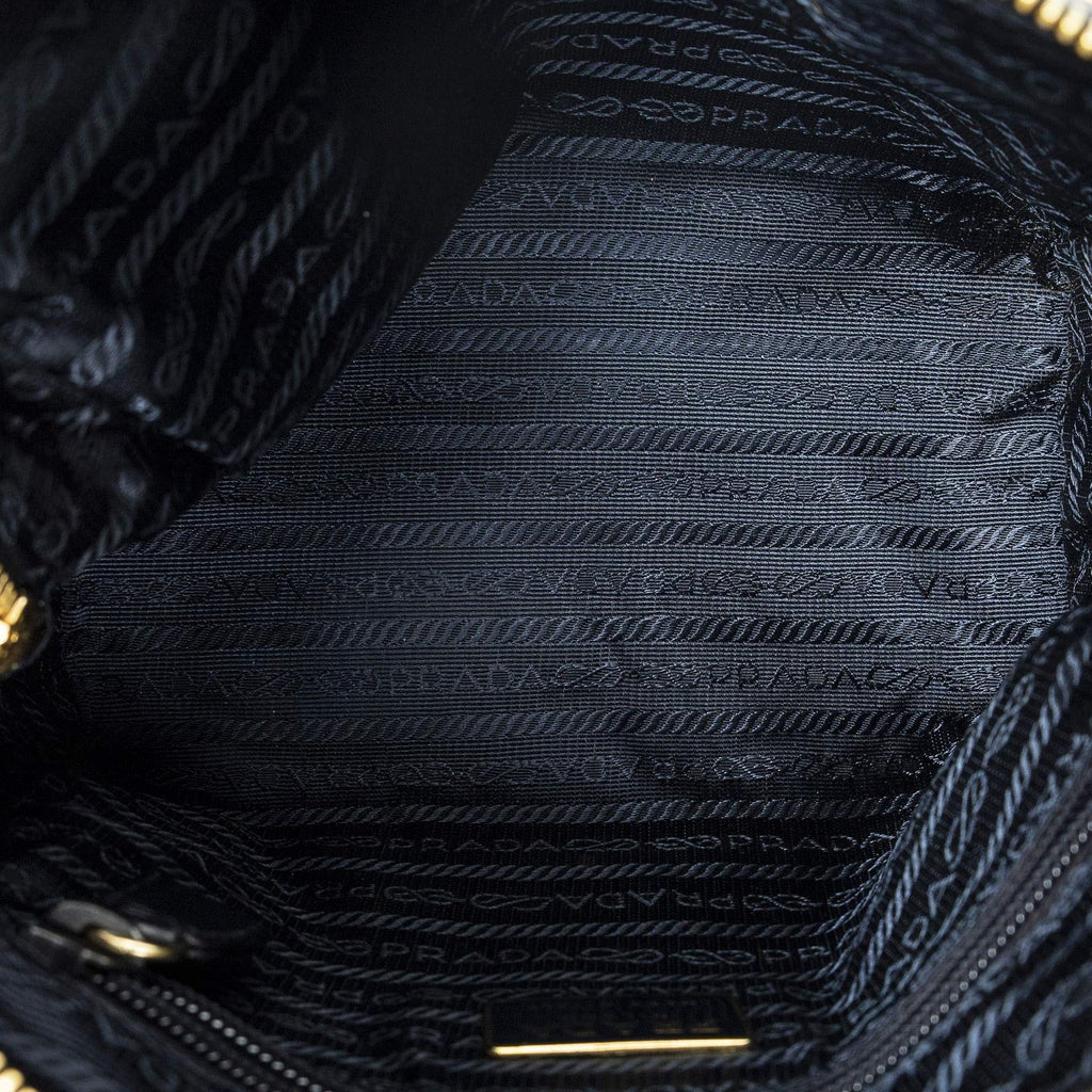 Prada Small Shoulder Bag Navy Lambskin Leather — view 9