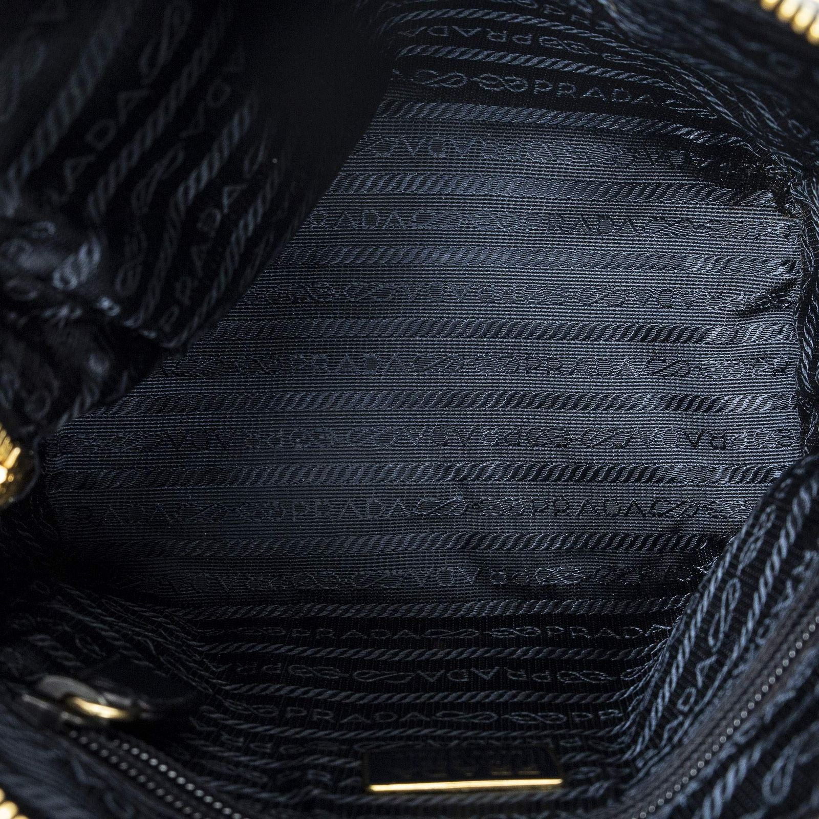 Prada Small Shoulder Bag Navy Lambskin Leather — view 9