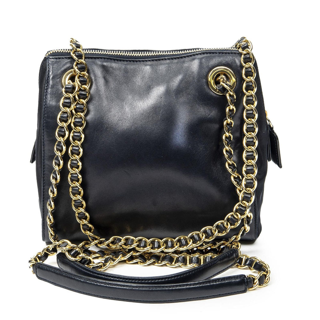 Prada Small Shoulder Bag Navy Lambskin Leather — view 5