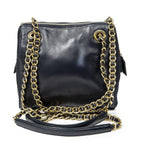 Prada Small Shoulder Bag Navy Lambskin Leather — view 5