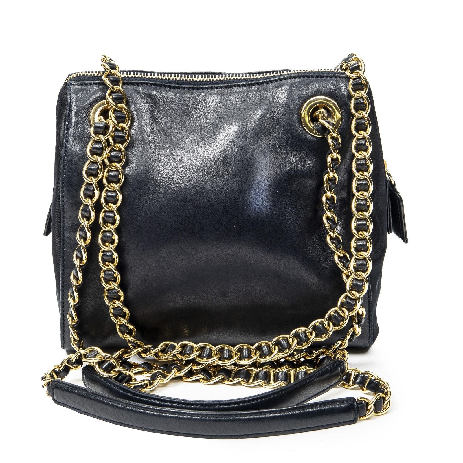 Prada Small Shoulder Bag Navy Lambskin Leather — view 5