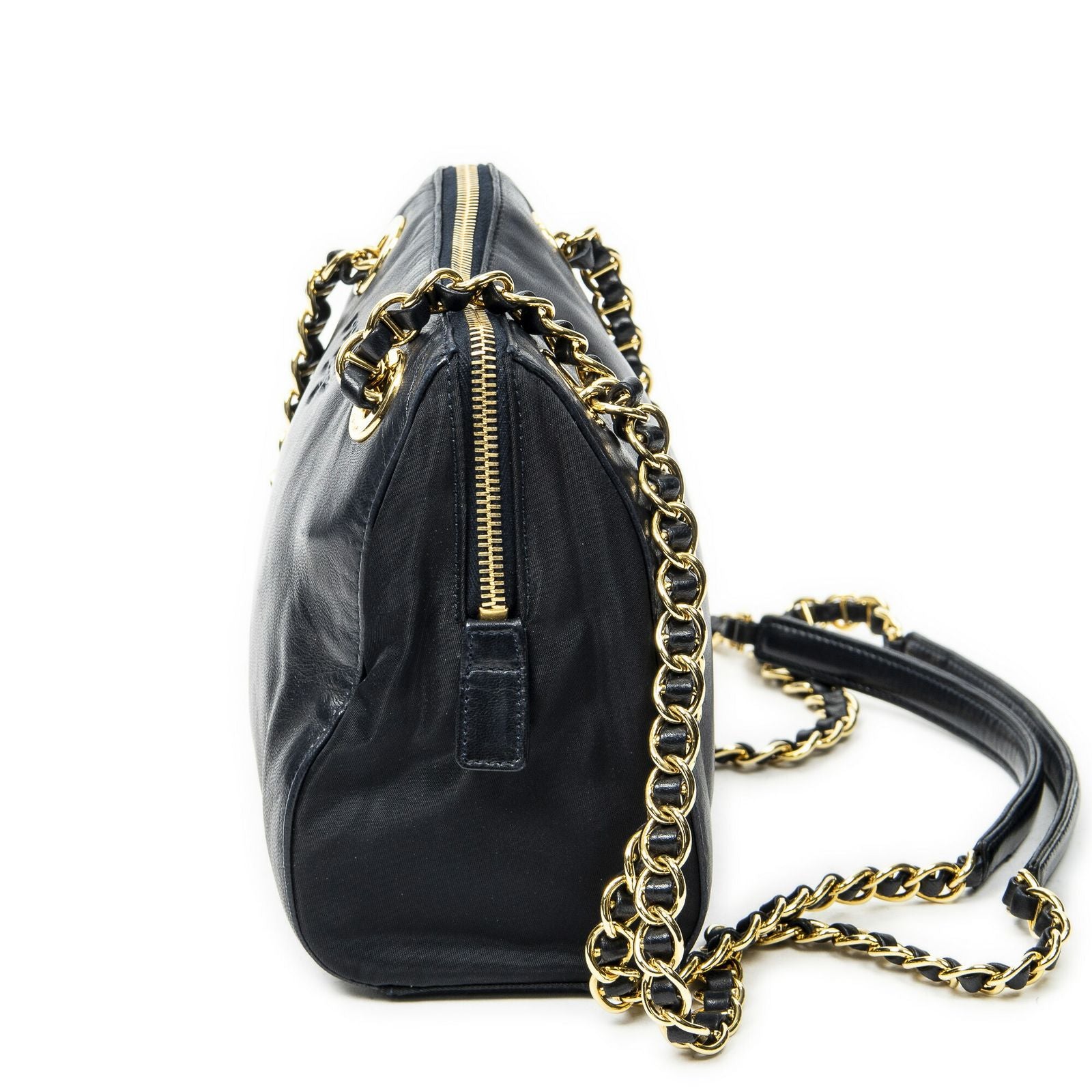 Prada Small Shoulder Bag Navy Lambskin Leather — view 3