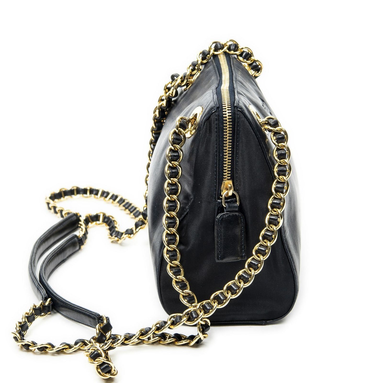 Prada Small Shoulder Bag Navy Lambskin Leather — view 4
