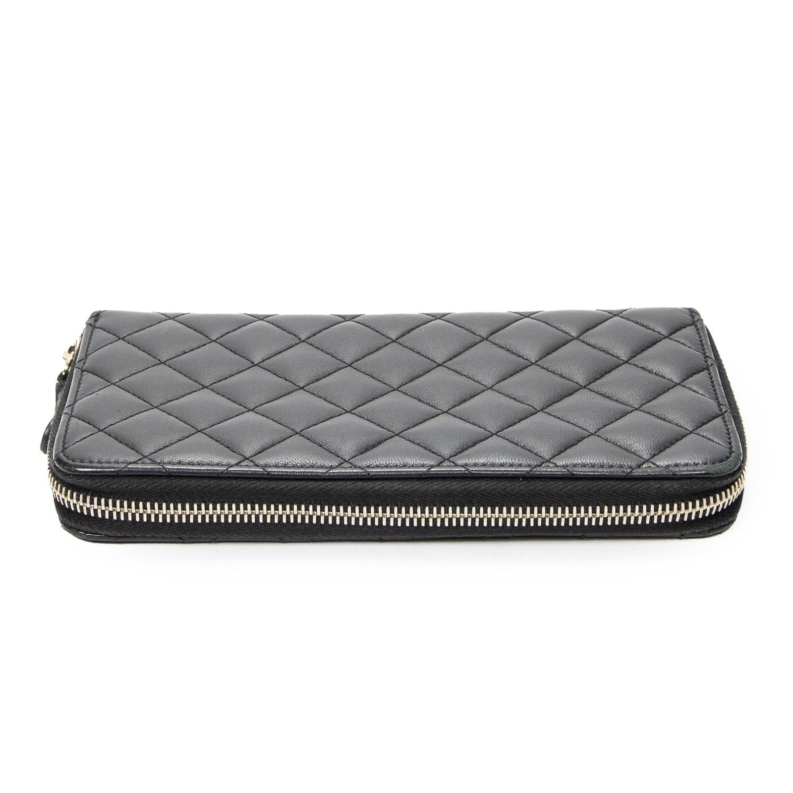 Chanel Zip Around Wallet Black Quilted Lambskin Leather — view 3