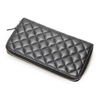Chanel Zip Around Wallet Black Quilted Lambskin Leather — view 2
