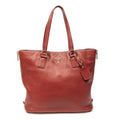 Prada Large Zip Tote Red Vitello Dyno