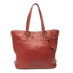 Prada Large Zip Tote Red Vitello Dyno