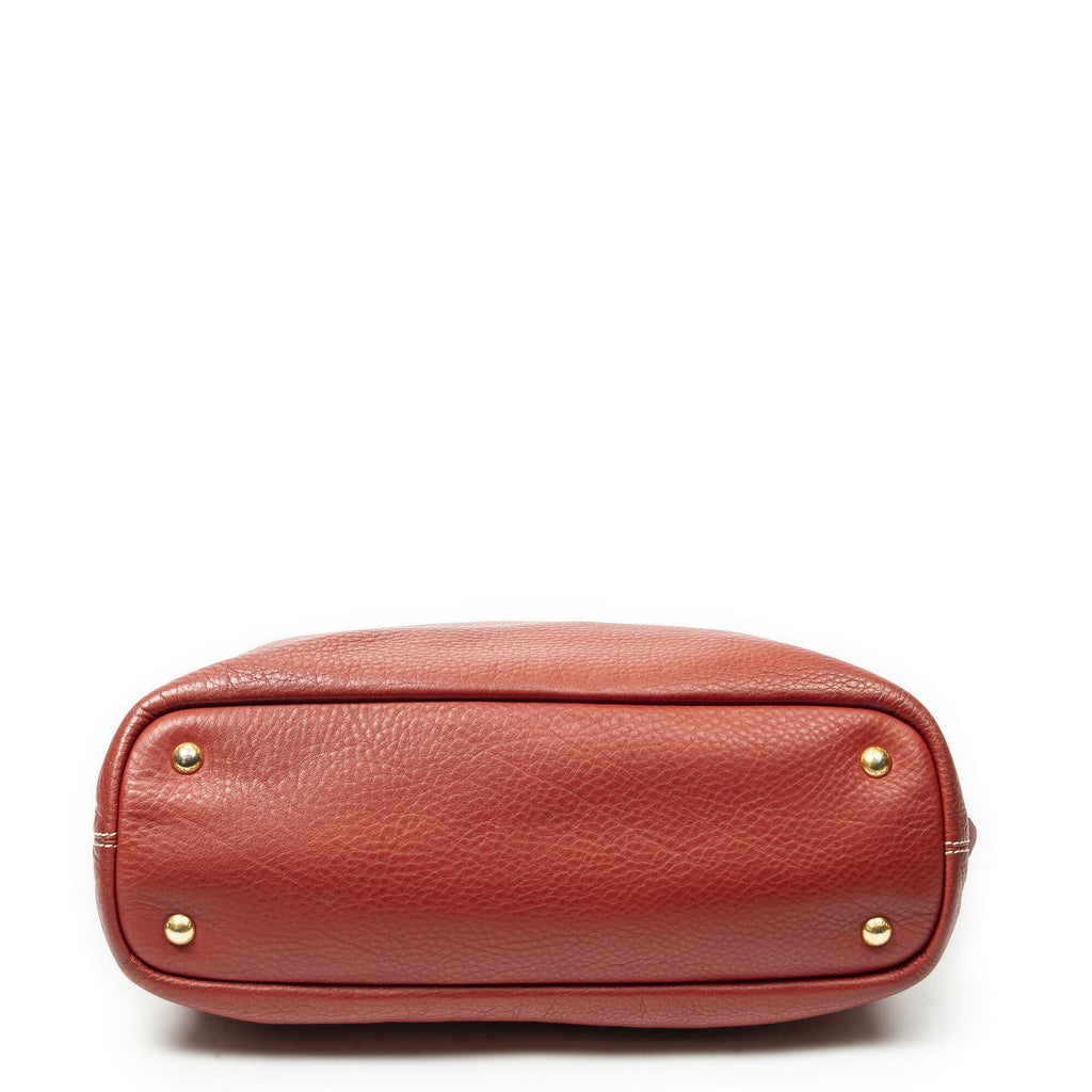 Prada Large Zip Tote Red Vitello Dyno — view 6