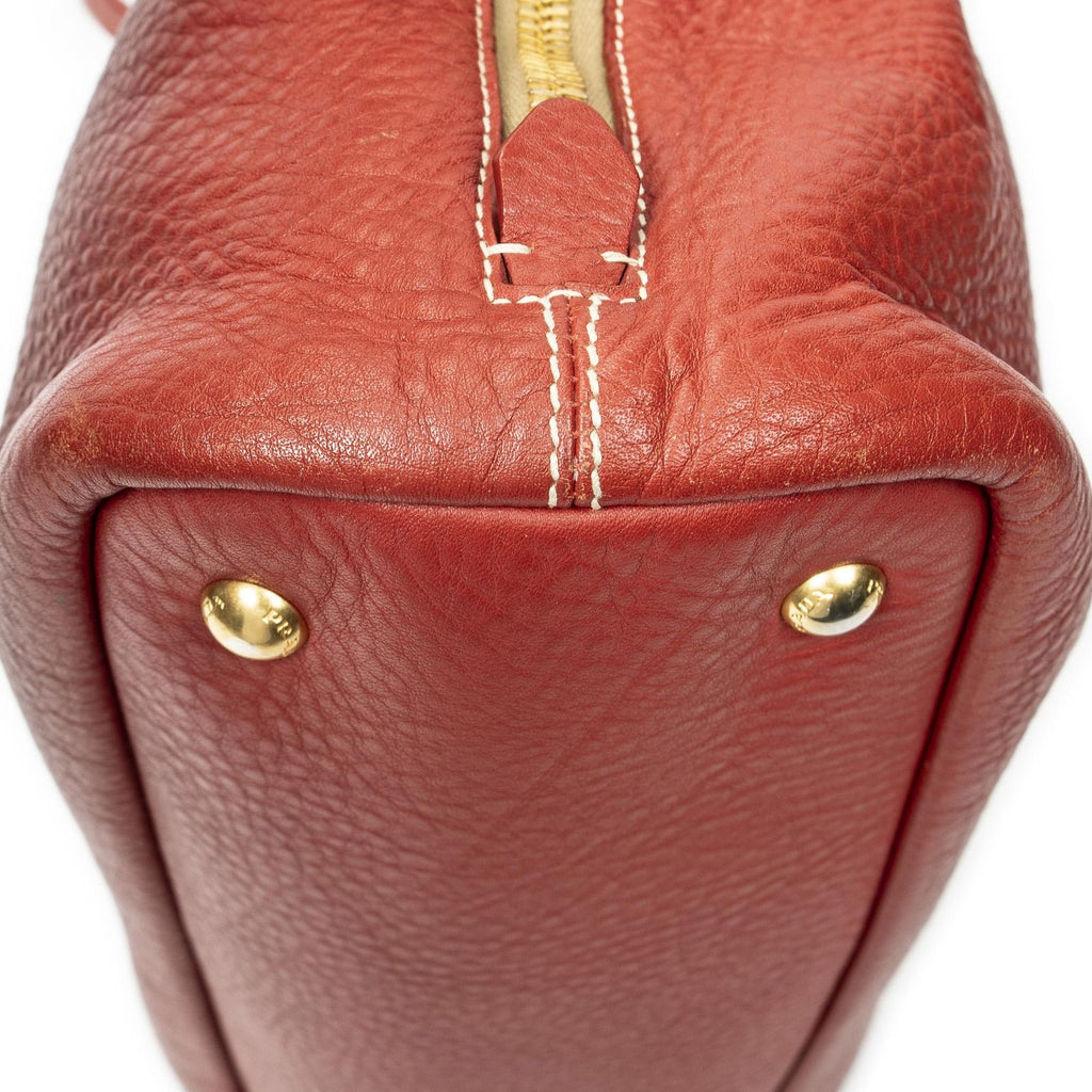 Prada Large Zip Tote Red Vitello Dyno — view 7