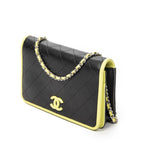 Chanel CC Wallet on Chain Black Quilted Lambskin Leather — view 2
