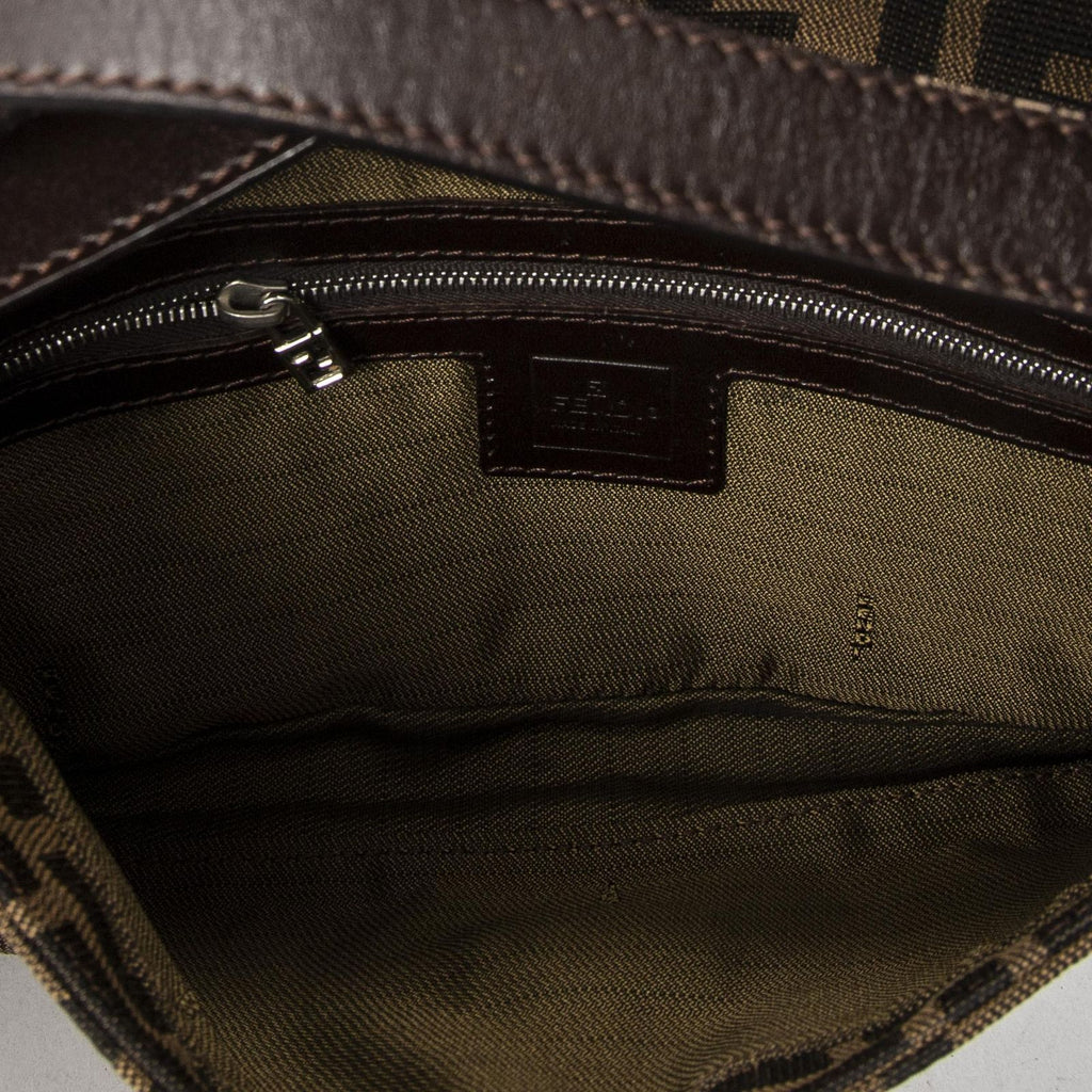 Fendi Baguette Brown Black Zucca Canvas Messenger — view 9