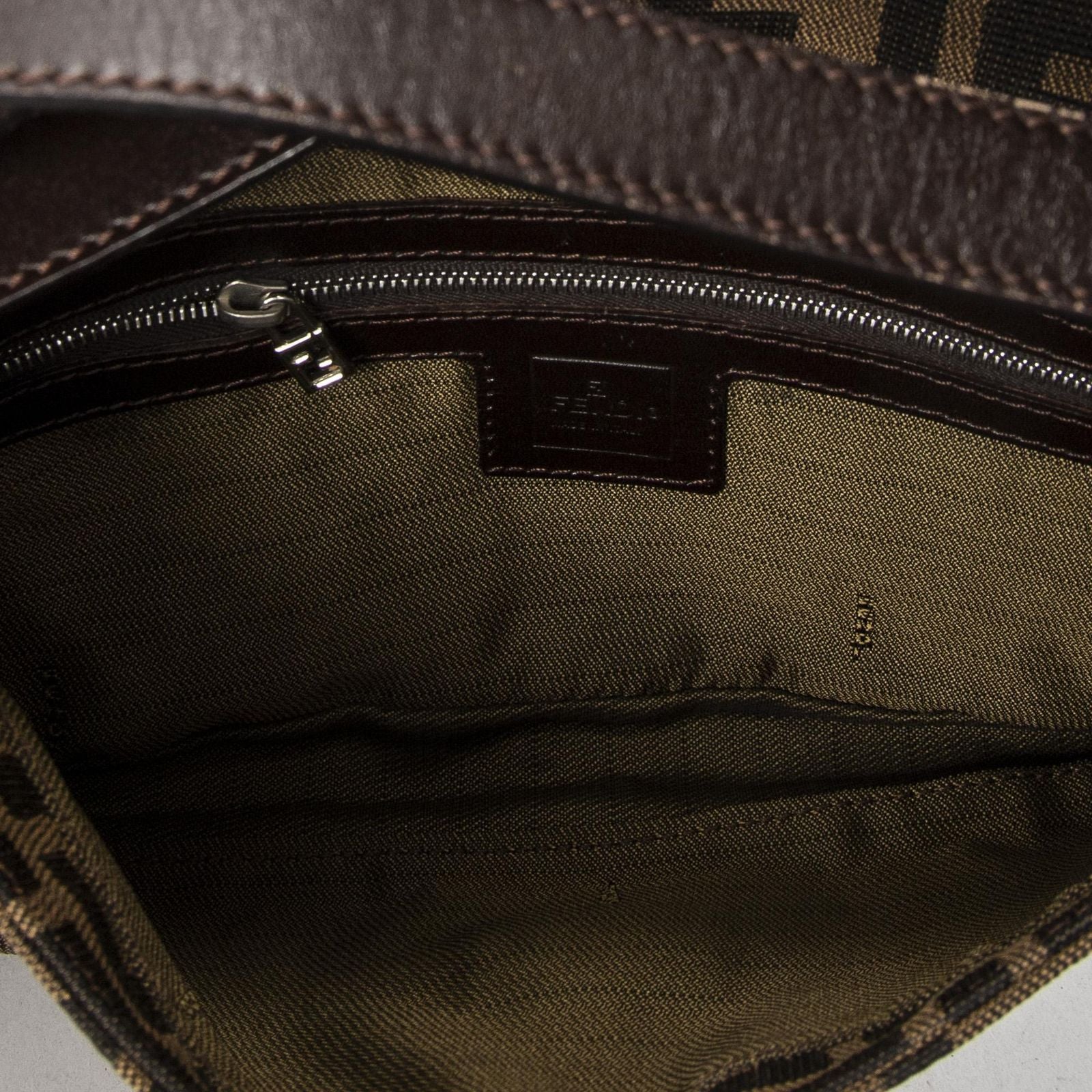 Fendi Baguette Brown Black Zucca Canvas Messenger — view 9