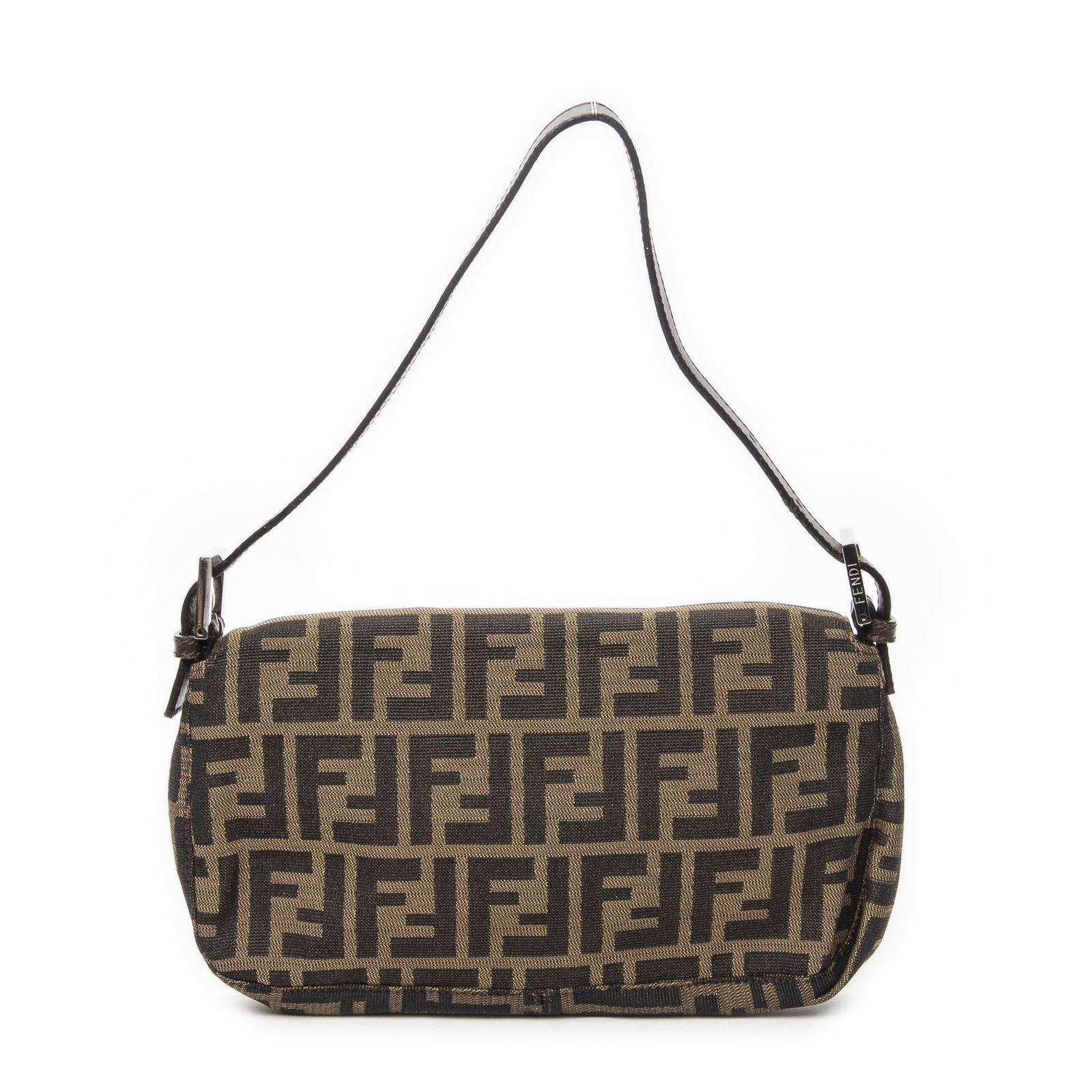 Fendi Baguette Brown Black Zucca Canvas Messenger — view 5