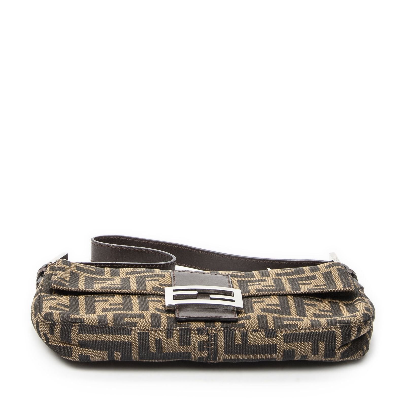 Fendi Baguette Brown Black Zucca Canvas Messenger — view 6