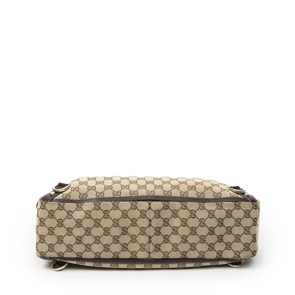 Gucci Large Abbey D Ring Tote Brown Beige GG Canvas — view 6