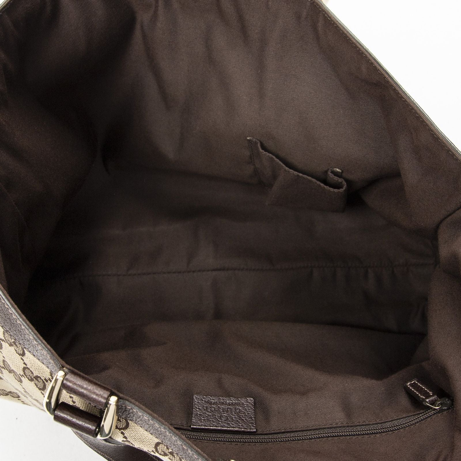 Gucci Large Abbey D Ring Tote Brown Beige GG Canvas — view 9