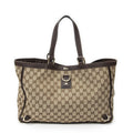 Gucci Large Abbey D Ring Tote Brown Beige GG Canvas