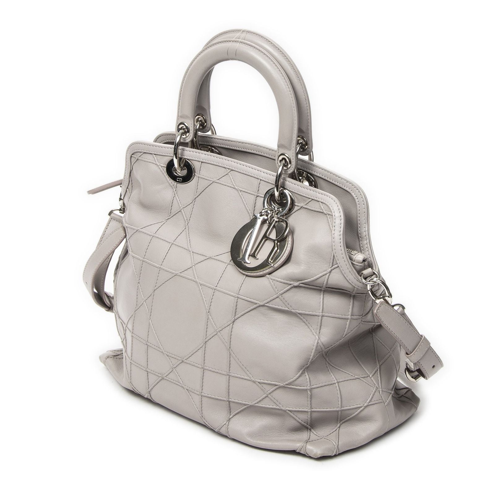Dior Granville Tote Lavender Cannage Quilt — view 2