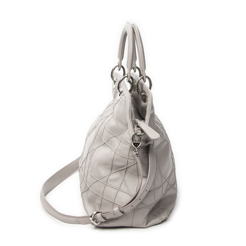 Dior Granville Tote Lavender Cannage Quilt — view 4