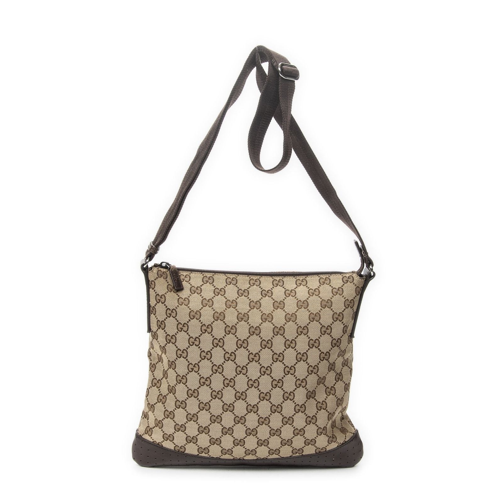 Gucci Web Media Messenger Brown Beige GG Canvas — view 5