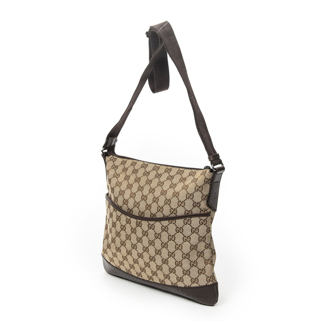 Gucci Web Media Messenger Brown Beige GG Canvas — view 2