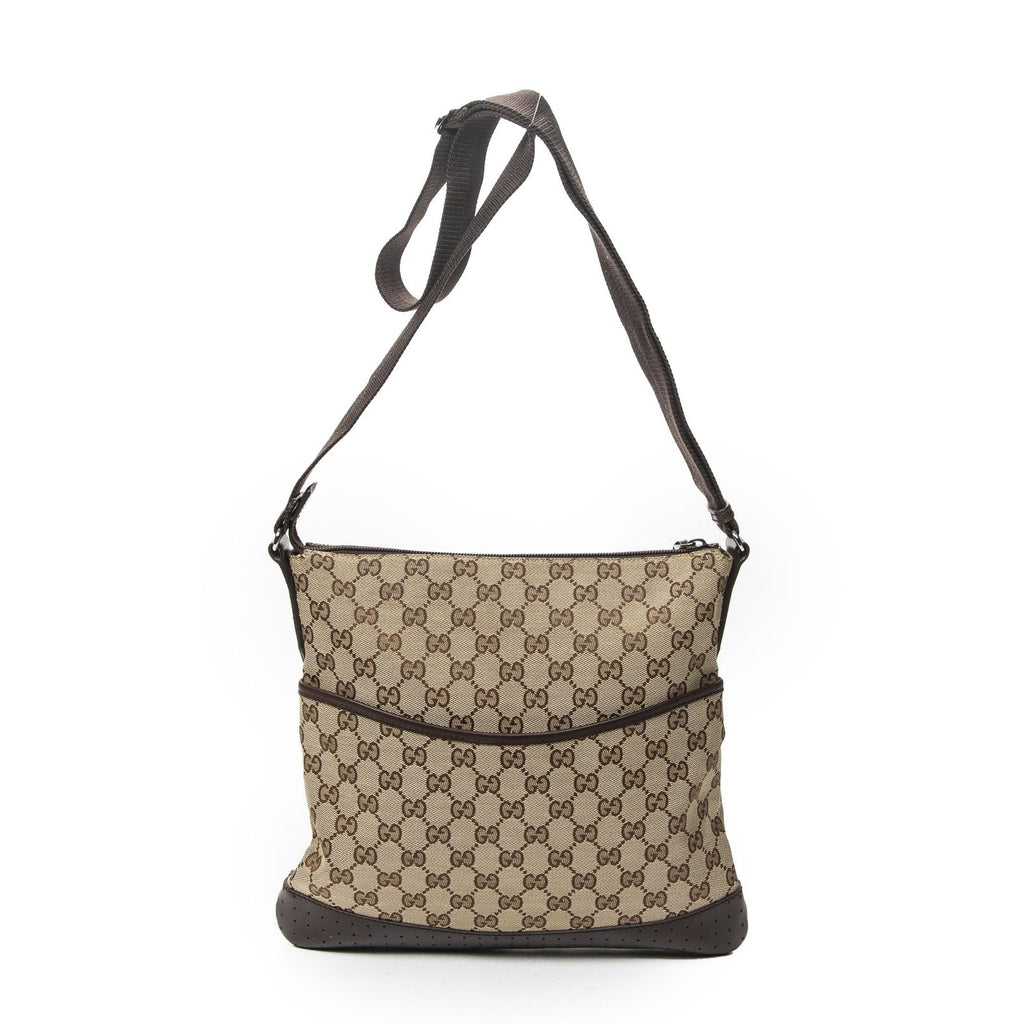 Gucci Web Media Messenger Brown Beige GG Canvas