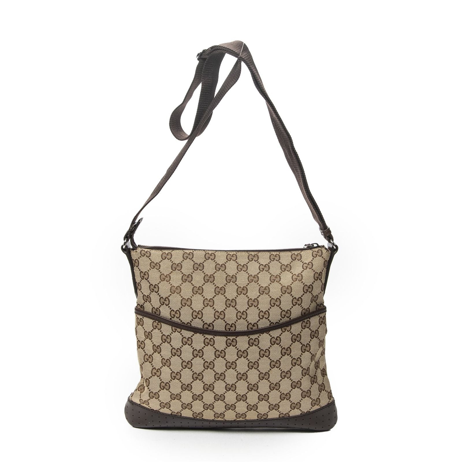 Gucci Web Media Messenger Brown Beige GG Canvas