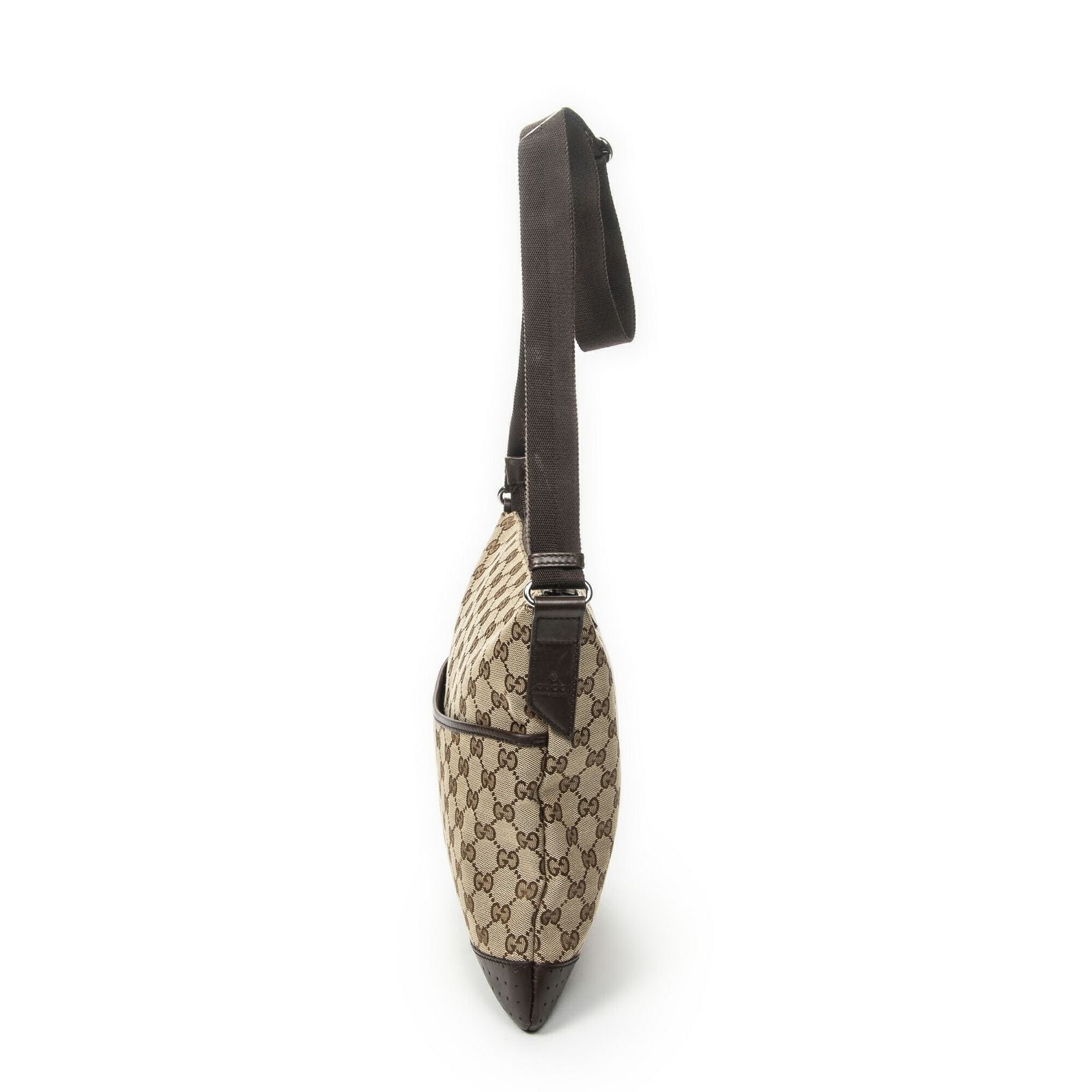 Gucci Web Media Messenger Brown Beige GG Canvas — view 3