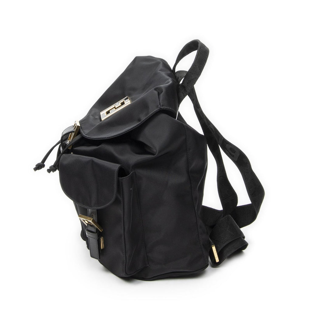 Fendi FF Logo Backpack Black Nylon Canvas — view 3