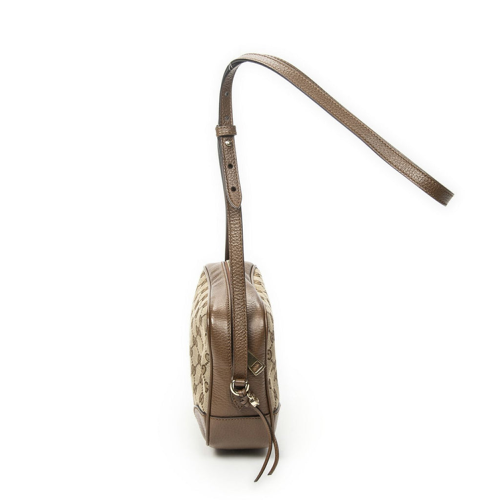 Gucci Bree Cross Belt Bag Brown Beige GG Canvas — view 4