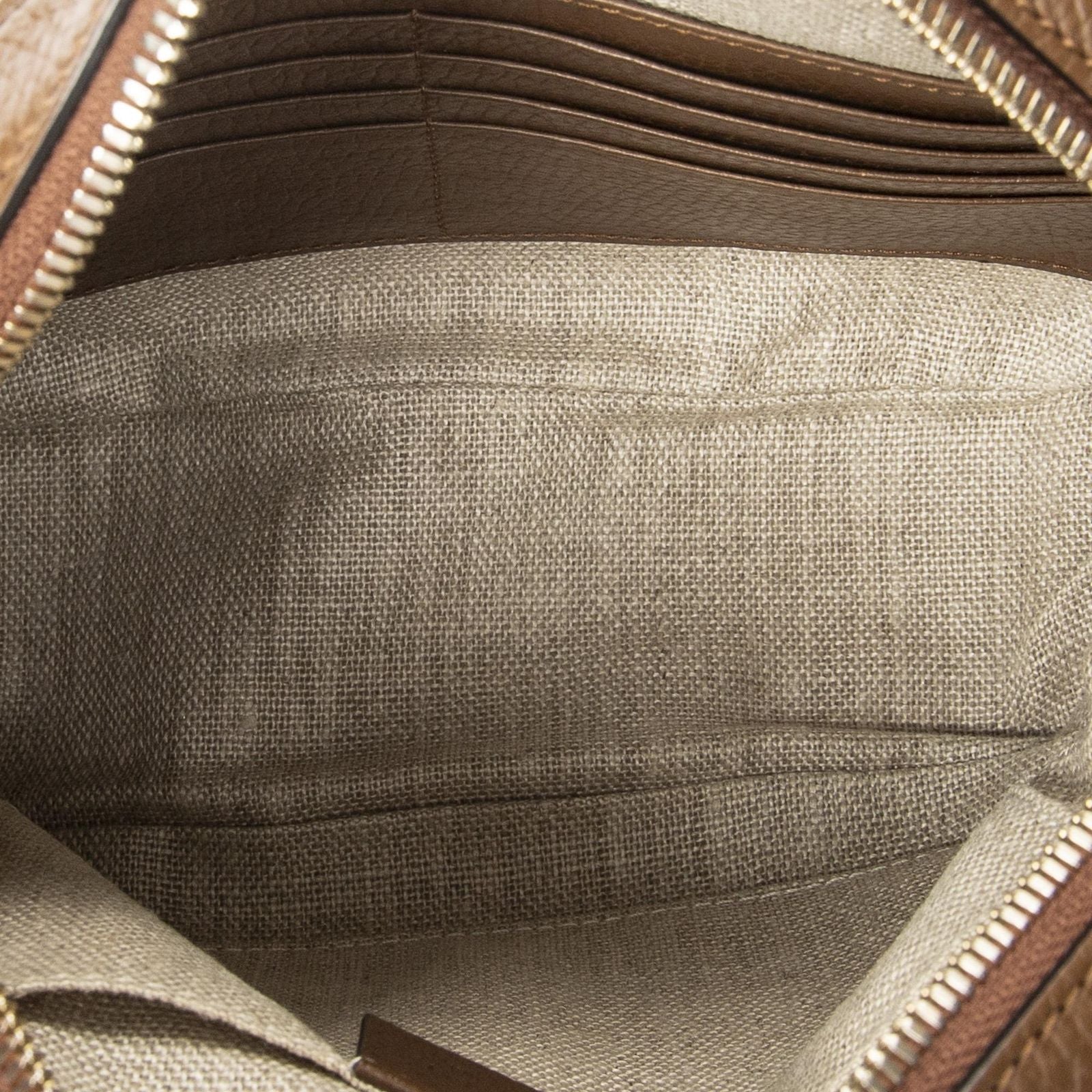 Gucci Bree Cross Belt Bag Brown Beige GG Canvas — view 9