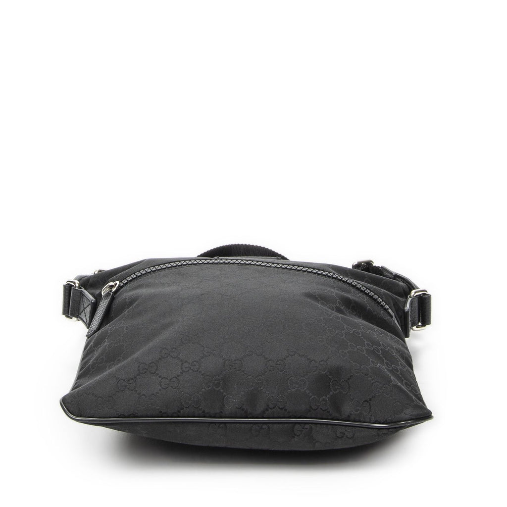 Gucci Small Web Flat Messenger Black GG Nylon Canvas — view 6