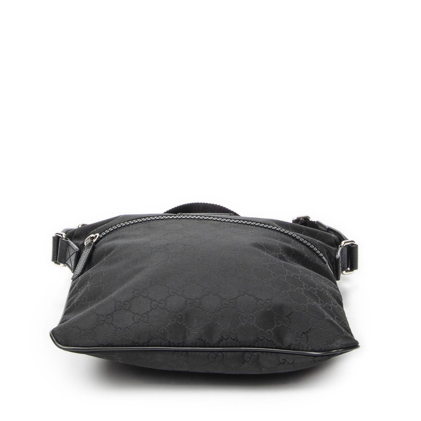 Gucci Small Web Flat Messenger Black GG Nylon Canvas — view 6