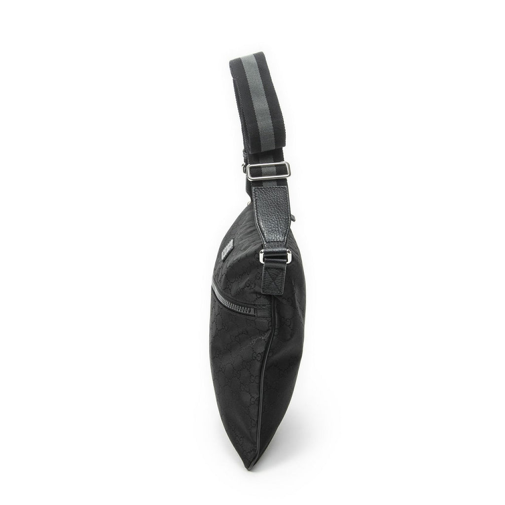 Gucci Small Web Flat Messenger Black GG Nylon Canvas — view 3