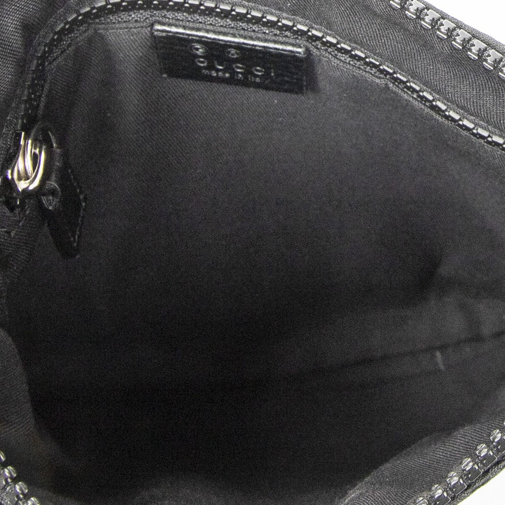 Gucci Mini Web Flat Messenger Black GG Nylon Canvas — view 9